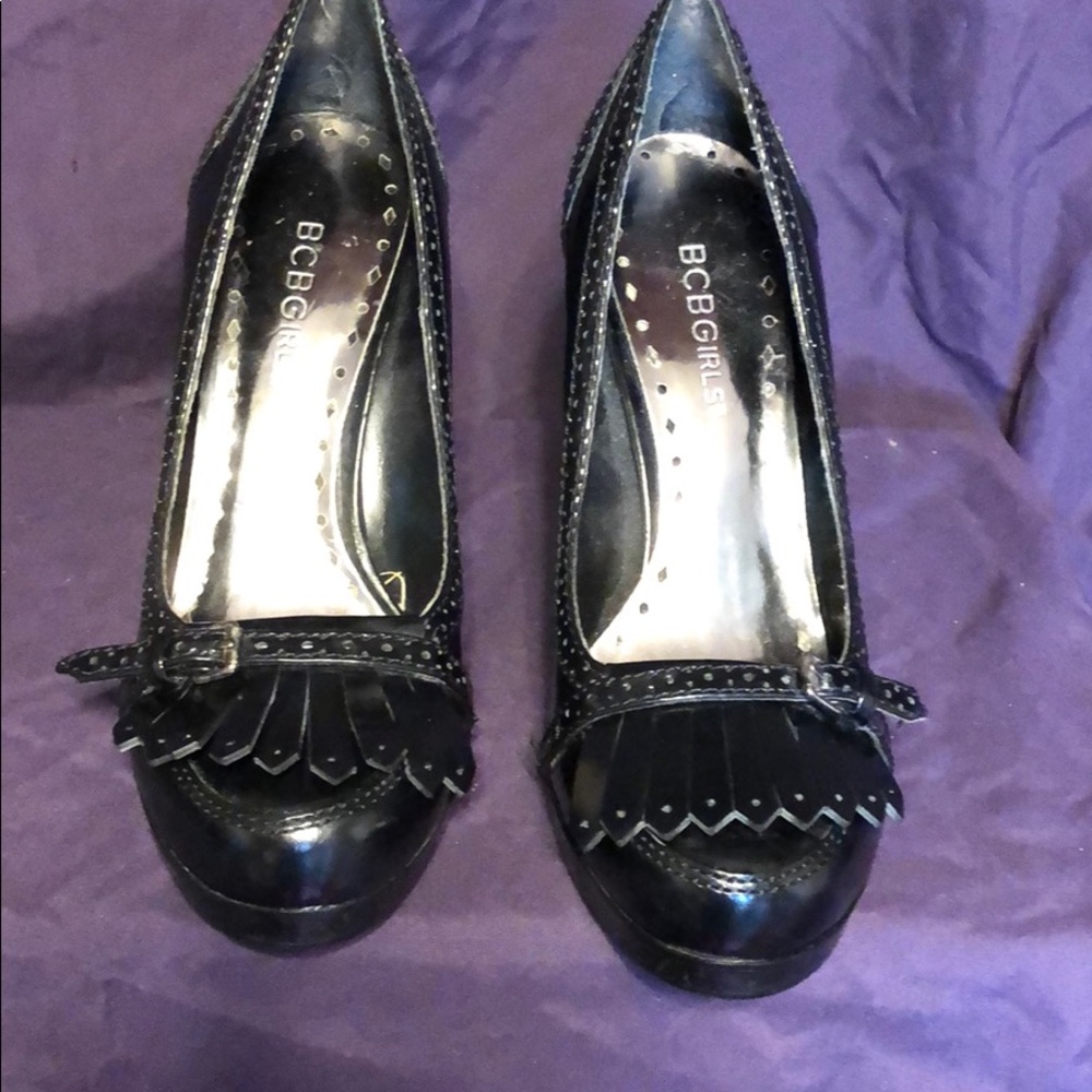 BCBG patent leather oxford heels